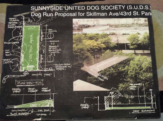 A photo of the original designs for Lodati Park Dog Run